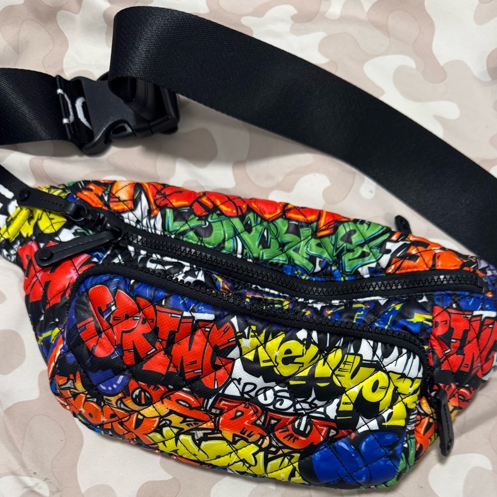 MZ Wallace NYC Colorful Graffiti Print Metro Sling Crossbody Bag